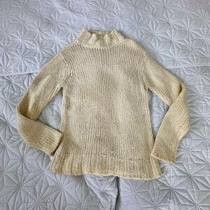 Vintage St. John’s Bay Chunky Cream Mock-Neck Sweater L – Cozy Fisherman Knit